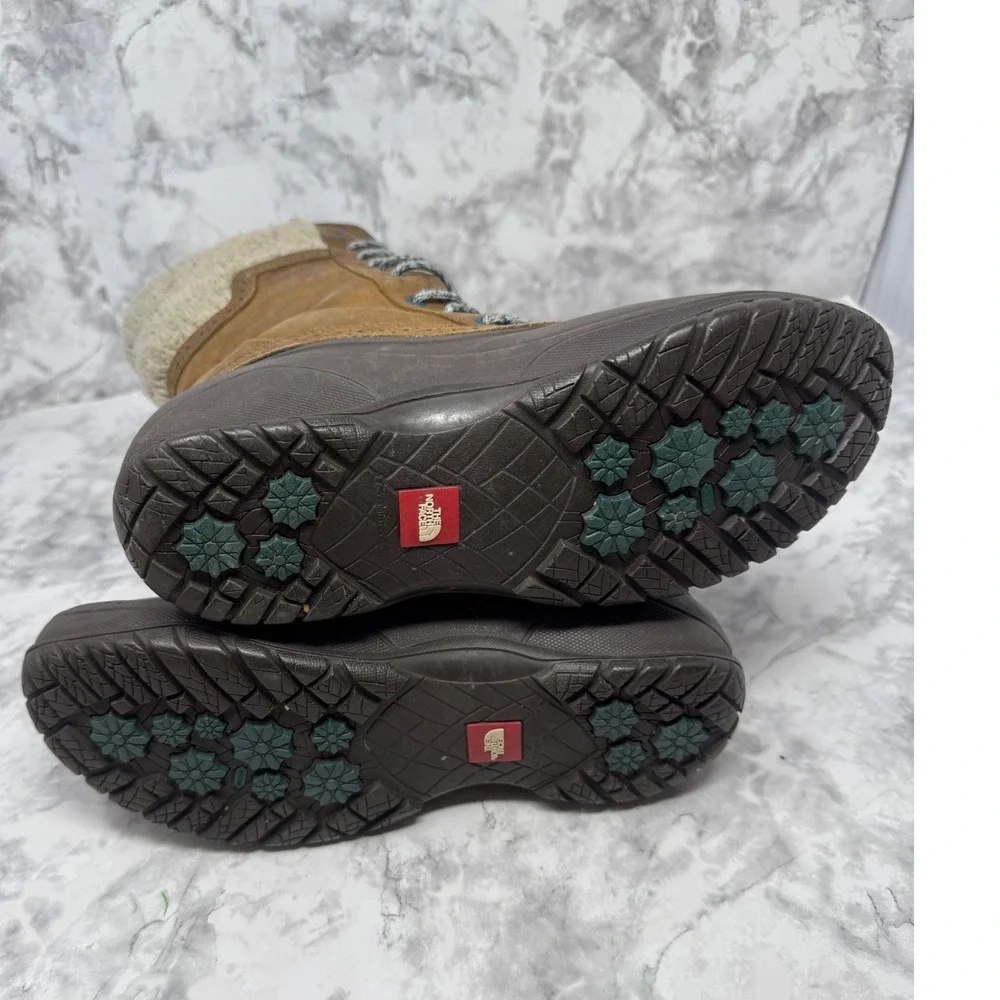 The North Face Shellista II Mid Boots Brown Leather Winter Snow CVX2 Womens 8